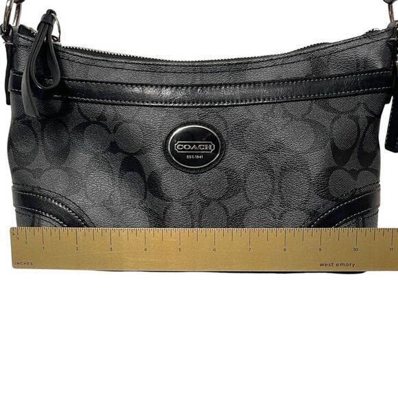 COACH Payton Crossbody in Signature Canvas Black Gray - Picture 11 of 12